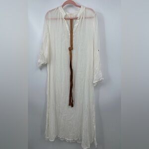 Eberjey Summer Of Love Dress coverup Sheer L/XL Revolve Anthro $188 W/belt